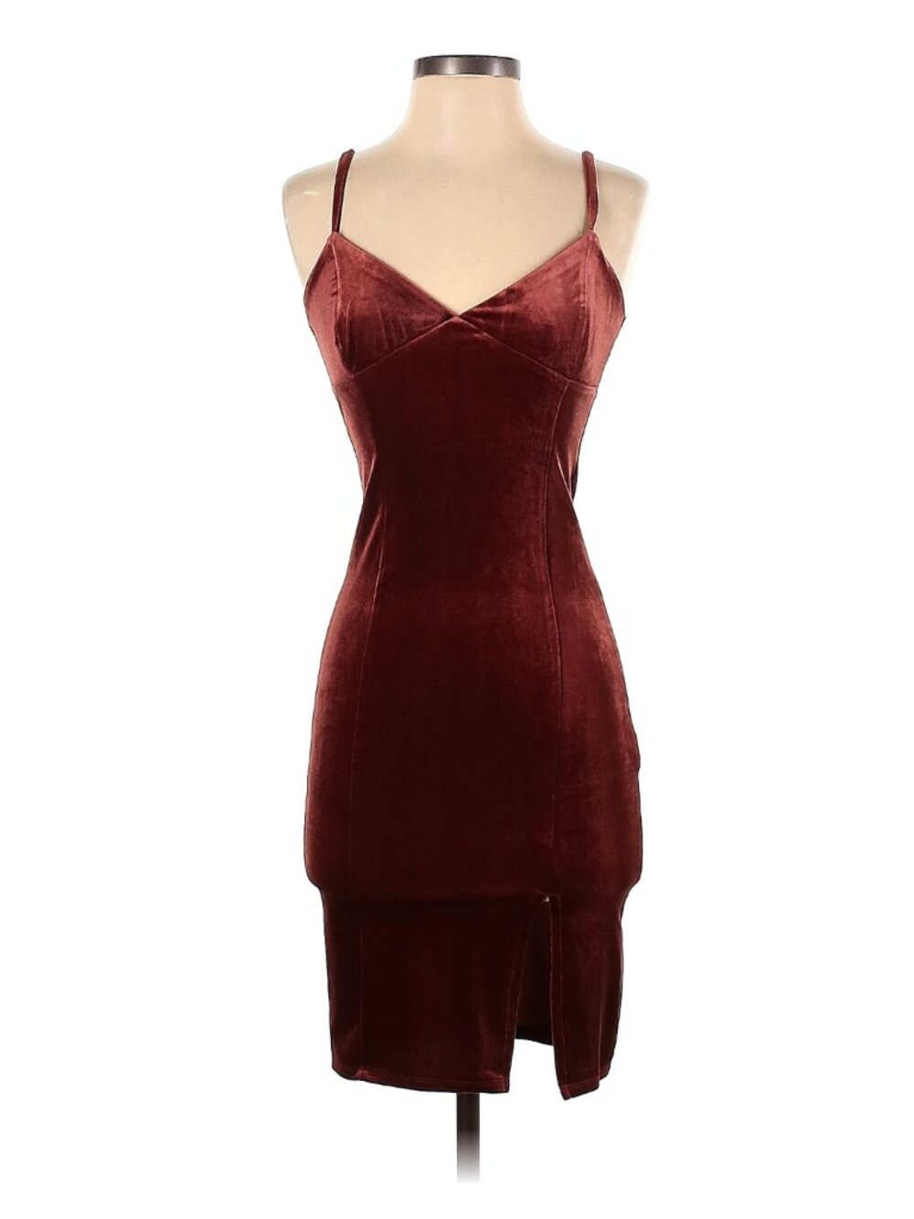 Short Red/Brown Velvet Cocktail Dress